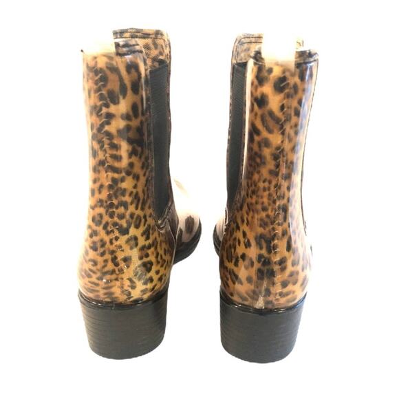 Jeffrey Campbell Women's Brown Black Leopard Waterproof Havana Rain Boots Size 6 - Picture 3 of 8